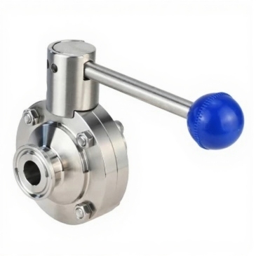 Затвор дисковый поворотный кламповый DN.ru WBV3131S-2W-C-H Ду25 Ру10 корпус - пищевая нержавеющая сталь 304, уплотнение – Silicon, присоединение - кламп (clamp), с рукояткой купить с доставкой по РФ