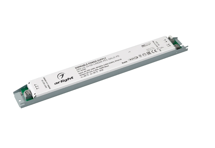 Блок питания Arlight ARV-LG-24030-LINEAR-PFC-DALI2-PD 24V, 1.25A, 30W купить с доставкой по РФ