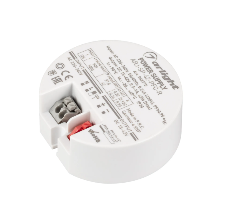 Блок питания Arlight ARJ-SP-21-PFC-R 21W, 15-42V, 0.45-0.5A купить с доставкой по РФ