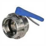 Затвор дисковый поворотный DN.ru WBV3131E-2W-T-H Ду65 Ру10 пищевая нержавеющая сталь 304, уплотнение - EPDM, резьбовой, с рукояткой купить с доставкой по РФ