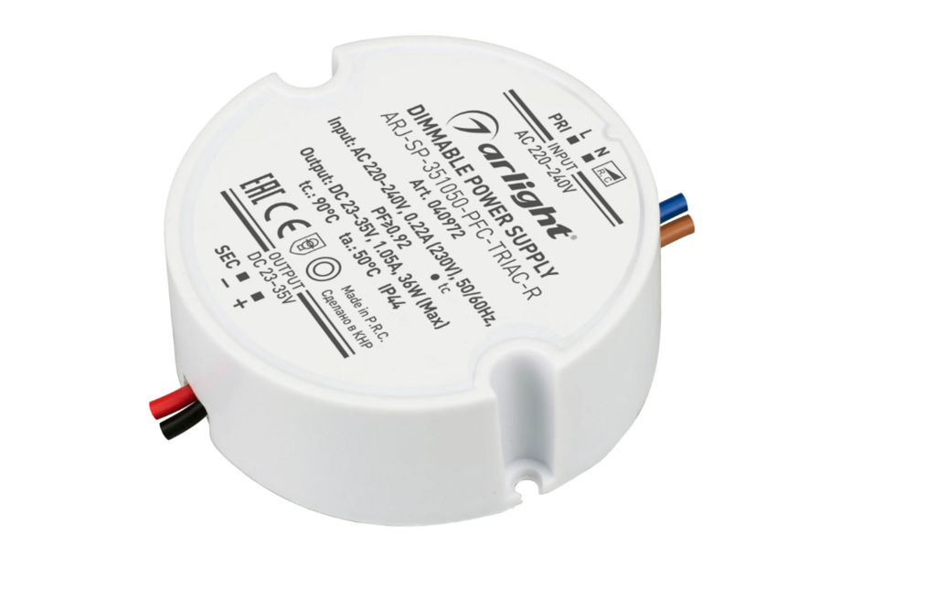 Блок питания Arlight ARJ-SP-40600-PFC-Triac-R 27-40V 24W IP44 0,6A 040965 купить с доставкой по РФ