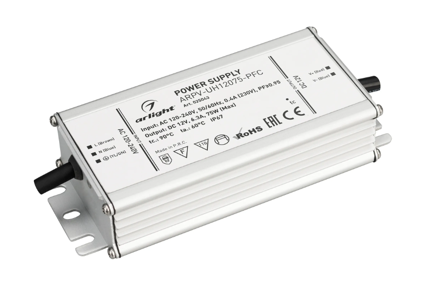 Блок питания Arlight ARPV-UH12075-PFC 12V, 6.3A, 75W купить с доставкой по РФ