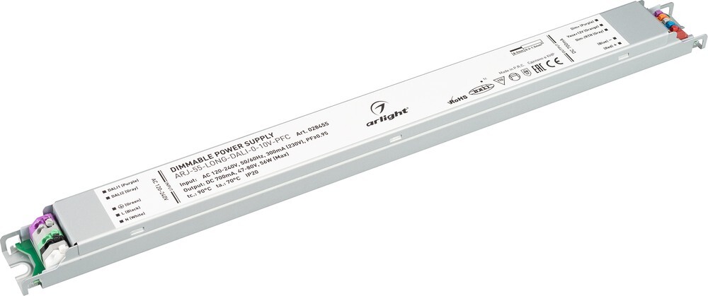 Блок питания Arlight ARJ-55-LONG-DALI-0-10V-PFC 56W, 700mA купить с доставкой по РФ