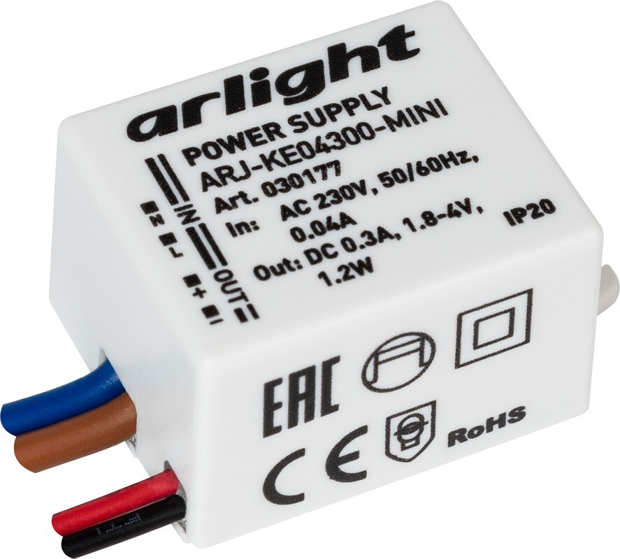 Блок питания Arlight ARJ-KE04300-Mini 1,8-4V 1,2W IP20 0,3A 030177 купить с доставкой по РФ