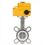 Затвор дисковый поворотный DN.ru WBV3432P-2W-Fb-H Ду80 Ру16 корпус - углеродистая сталь WCB, диск - нержавеющая сталь 316L, уплотнение - PTFE, с электроприводом DN.ru QT-N-010EM-B1-220VAC-У1 (0-10В) купить с доставкой по РФ