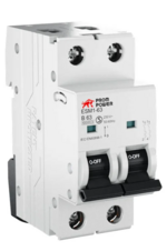 Автоматический выключатель Prompower MCB ESM1-63/C63/2 (10kA), 63A, характеристика C, количество полюсов: 2P купить с доставкой по РФ