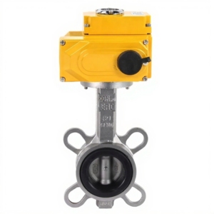 Затвор дисковый поворотный DN.ru WBV3432E-2W-Fb-H Ду200 Ру16 корпус - углеродистая сталь WCB, диск - нержавеющая сталь 316L, уплотнение - EPDM, с электроприводом DN.ru QT-N-030EM-B1-220VAC-У1 (0-10В)