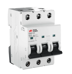 Автоматический выключатель Prompower MCB ESM2-63/C32/3 (6kA), 32A, характеристика C, количество полюсов: 3P