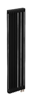 Трубчатый радиатор ТЕПЛОФОРТ трехтрубный, габаритная высота секции 1805 мм (межосевое расстояние 1730мм), 10 секций, нижнее подключение ½”, термовставка, цвет черный матт купить с доставкой по РФ