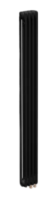 Трубчатый радиатор ТЕПЛОФОРТ трехтрубный, габаритная высота секции 1805 мм (межосевое расстояние 1730мм), 4 секции, нижнее подключение ½”, термовставка, цвет черный матт