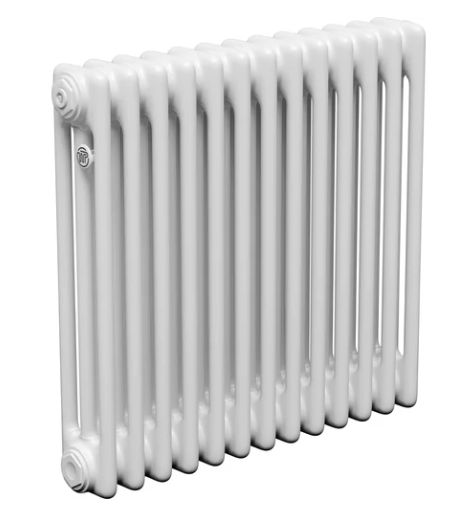 Трубчатый радиатор ТЕПЛОФОРТ трехтрубный, габаритная высота секции 375 мм (межосевое расстояние 300мм), 24 секций, нижнее подключение ½”, термовставка, цвет белый глянец купить с доставкой по РФ