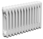 Трубчатый радиатор ТЕПЛОФОРТ трехтрубный, габаритная высота секции 375 мм (межосевое расстояние 300мм), 14 секций, нижнее подключение ½”, термовставка, цвет белый глянец купить с доставкой по РФ