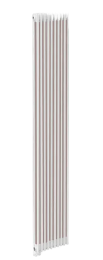 Трубчатый радиатор ТЕПЛОФОРТ двухтрубный, габаритная высота секции 1805 мм (межосевое расстояние 1730мм), 10 секций, нижнее подключение ½”, термовставка, цвет белый глянец