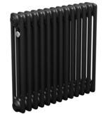 Трубчатый радиатор ТЕПЛОФОРТ двухтрубный, габаритная высота секции 575 мм (межосевое расстояние 500 мм), 24 секции, нижнее подключение ½”, термовставка, цвет черный матт купить с доставкой по РФ