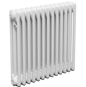 Трубчатый радиатор ТЕПЛОФОРТ двухтрубный, габаритная высота секции 575 мм (межосевое расстояние 500мм), 22 секции, нижнее подключение ½”, термовставка, цвет белый глянец