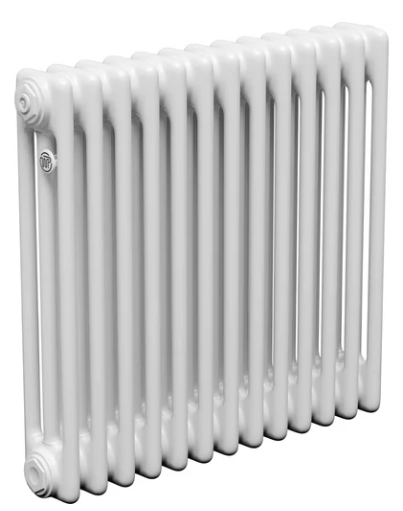 Трубчатый радиатор ТЕПЛОФОРТ двухтрубный, габаритная высота секции 575 мм (межосевое расстояние 500мм), 16 секции, нижнее подключение ½”, термовставка, цвет белый глянец купить с доставкой по РФ