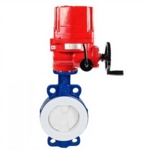 Затвор дисковый поворотный DN.ru WBV3434Pf-2W-Fb-H Ду80 Ру16 корпус - углеродистая сталь WCB, диск - углеродистая сталь WCB, футерованный PTFE, уплотнение - PTFE, с электроприводом DN.ru QT-EX-010EM-O2-220VAC-У1 220В купить с доставкой по РФ