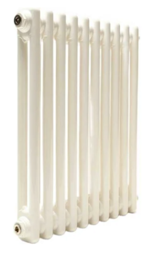 Трубчатый радиатор ТЕПЛОФОРТ двухтрубный, габаритная высота секции 575 мм (межосевое расстояние 500мм), 12 секций, боковое подключение 3/4”, цвет белый глянец