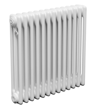 Трубчатый радиатор ТЕПЛОФОРТ двухтрубный, габаритная высота секции 575 мм (межосевое расстояние 500мм), 08 секций, боковое подключение 3/4”, цвет белый глянец