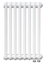 Трубчатый радиатор ТЕПЛОФОРТ трехтрубный, габаритная высота секции 575 мм (межосевое расстояние 500мм), 18 секций, нижнее подключение ½”, термовставка, цвет белый глянец купить с доставкой по РФ