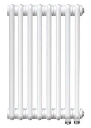 Трубчатый радиатор ТЕПЛОФОРТ трехтрубный, габаритная высота секции 575 мм (межосевое расстояние 500мм), 12 секций, нижнее подключение ½”, термовставка, цвет белый глянец