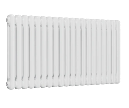 Трубчатый радиатор ТЕПЛОФОРТ двухтрубный, габаритная высота секции 305 мм (межосевое расстояние 230мм), 5 секций, боковое подключение 3/4”, цвет белый глянец купить с доставкой по РФ