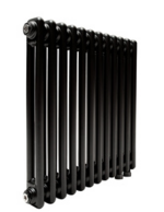 Трубчатый радиатор ТЕПЛОФОРТ трехтрубный, габаритная высота секции 375 мм (межосевое расстояние 300мм), 14 секций, боковое подключение 3/4”, цвет черный матт купить с доставкой по РФ