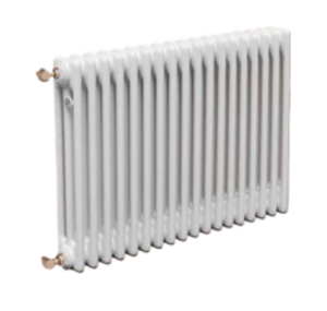 Трубчатый радиатор ТЕПЛОФОРТ трехтрубный, габаритная высота секции 575 мм (межосевое расстояние 500мм), 18 секций, боковое подключение 3/4”, цвет белый глянец