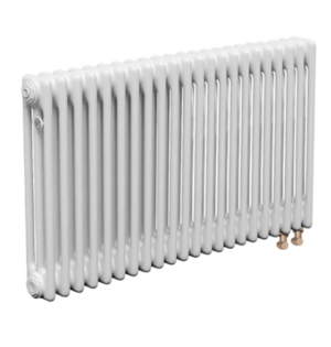 Трубчатый радиатор ТЕПЛОФОРТ трехтрубный, габаритная высота секции 575 мм (межосевое расстояние 500мм), 22 секций, нижнее подключение ½”, термовставка, цвет белый глянец