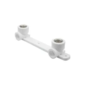 Уголок комб. вн 20х1/2'' с креплением двойной EVER® plast белый