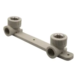 Уголок комб. вн 20х1/2'' с креплением двойной EVER® plast серый