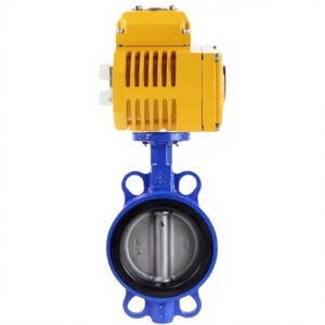 Затвор дисковый поворотный для абразивных сред DN.ru WBV1632E-2W-Fb-H Ду40 Ру16, корпус - чугун QT450, диск - нержавеющая сталь 316L, уплотнение - EPDM, с электроприводом DN.ru QT-N-005EM-O1-24VDC-У1 24В