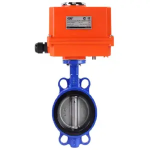 Затвор дисковый поворотный для абразивных сред DN.ru WBV1632E-2W-Fb-H Ду80 Ру16, корпус - чугун QT450, диск - нержавеющая сталь 316L, уплотнение - EPDM, с электроприводом DN.ru QT-N-003EM-O1-220VAC-У1 MINI 220В