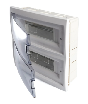 Бокс встраиваемый STEKKER серия Standart EBX50-2/24-20 24 модуля, пластик