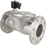 Клапан электромагнитный DN.ru VS631-VF-NC-220VAC Ду50 Ру10, соленоидный двухходовой, корпус - нержавеющая сталь 304, уплотнение - Viton, фланцевый, нормально-закрытый, пилотный, катушка - 220В DAR купить с доставкой по РФ