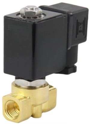 Клапан электромагнитный DN.ru VS700-PT-NC-24VAC 1" Ду25 Ру10 прямого действия двухходовой, корпус - латунь, присоединение - внутренняя резьба, уплотнение - PTFE, нормально-закрытый, катушка - 24В AC