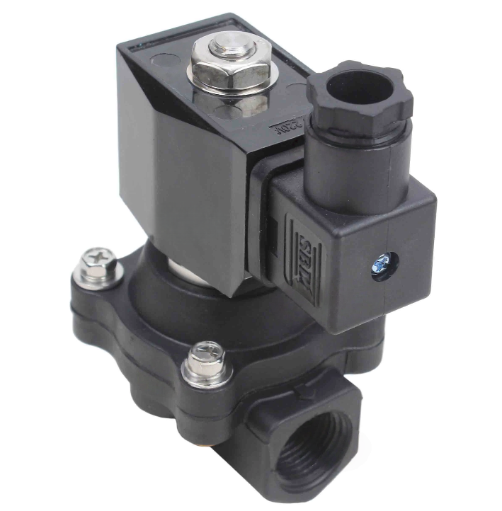 Клапан электромагнитный DN.ru VS541-ET-NC-24VAC 1 1/2" Ду40 Ру7 прямого действия двухходовой, корпус - пластик, присоединение - внутренняя резьба, уплотнение - EPDM, нормально-закрытый, катушка - 24В AC купить с доставкой по РФ