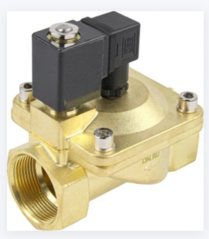 Клапан электромагнитный DN.ru VS400-NT-NC-24VAC 2" Ду50 Ру16 пилотного действия двухходовой, корпус - латунь, присоединение - внутренняя резьба, уплотнение - NBR, нормально-закрытый, катушка - 24В AC