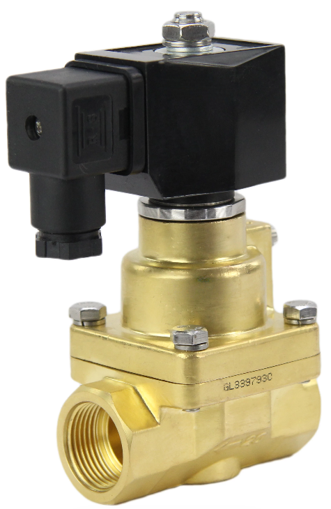 Клапан электромагнитный DN.ru VS1000-PT-NC-24VDC 2" Ду50 Ру0.4-16 соленоидный двухходовой поршневой. корпус - латунь. уплотнение - PTFE. резьбовой. пилотного действия. нормально закрытый. катушка - 24В купить с доставкой по РФ