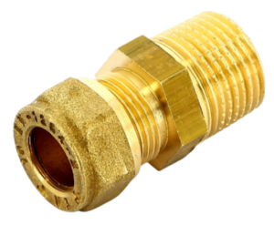 Соединитель обжимной Tiemme 10 х 3/8' с наружной конической резьбой