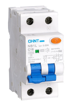 Диф. авт. выкл. CHINT NB1L 1P+N C6 30mA тип A 6kA (36mm) (R)