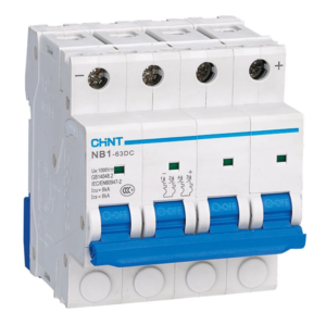 Автоматический выключатель CHINT NB1-63DC 4P 50A 6кА х-ка C 1000В DC (R)