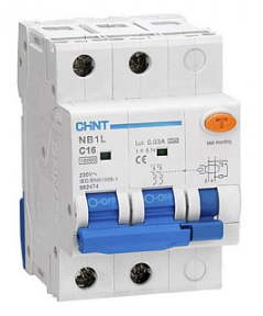 Диф. авт. выкл. CHINT NB1L 2P C10 30mA тип A 10kA (54mm) (R)