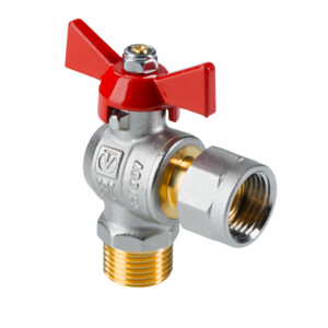Шаровой кран Valtec угловой с накидной гайкой и наружной резьбой VT.267.N.0405