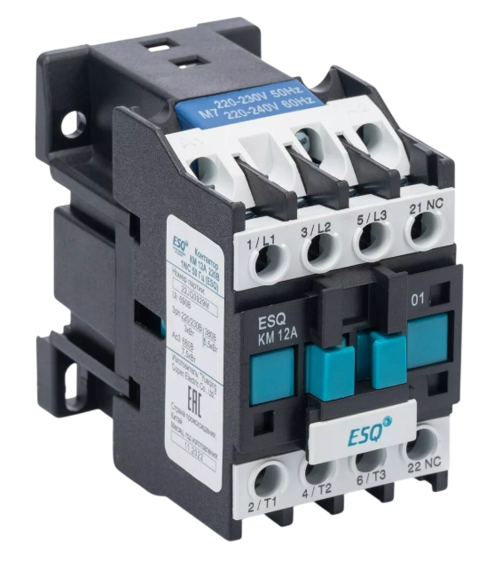 Контактор магнитный ESQ КМ 12А 220В 50 Гц 1NC купить с доставкой по РФ