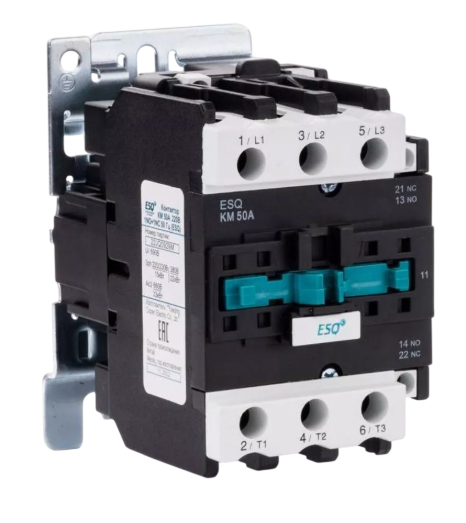 Контактор магнитный ESQ КМ 50А 220В 50 Гц 1NO+1NC купить с доставкой по РФ