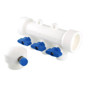 Коллектор Valtec с отсечными кранами ПП 40 вн. х 2 выхода 20 вн. VTm