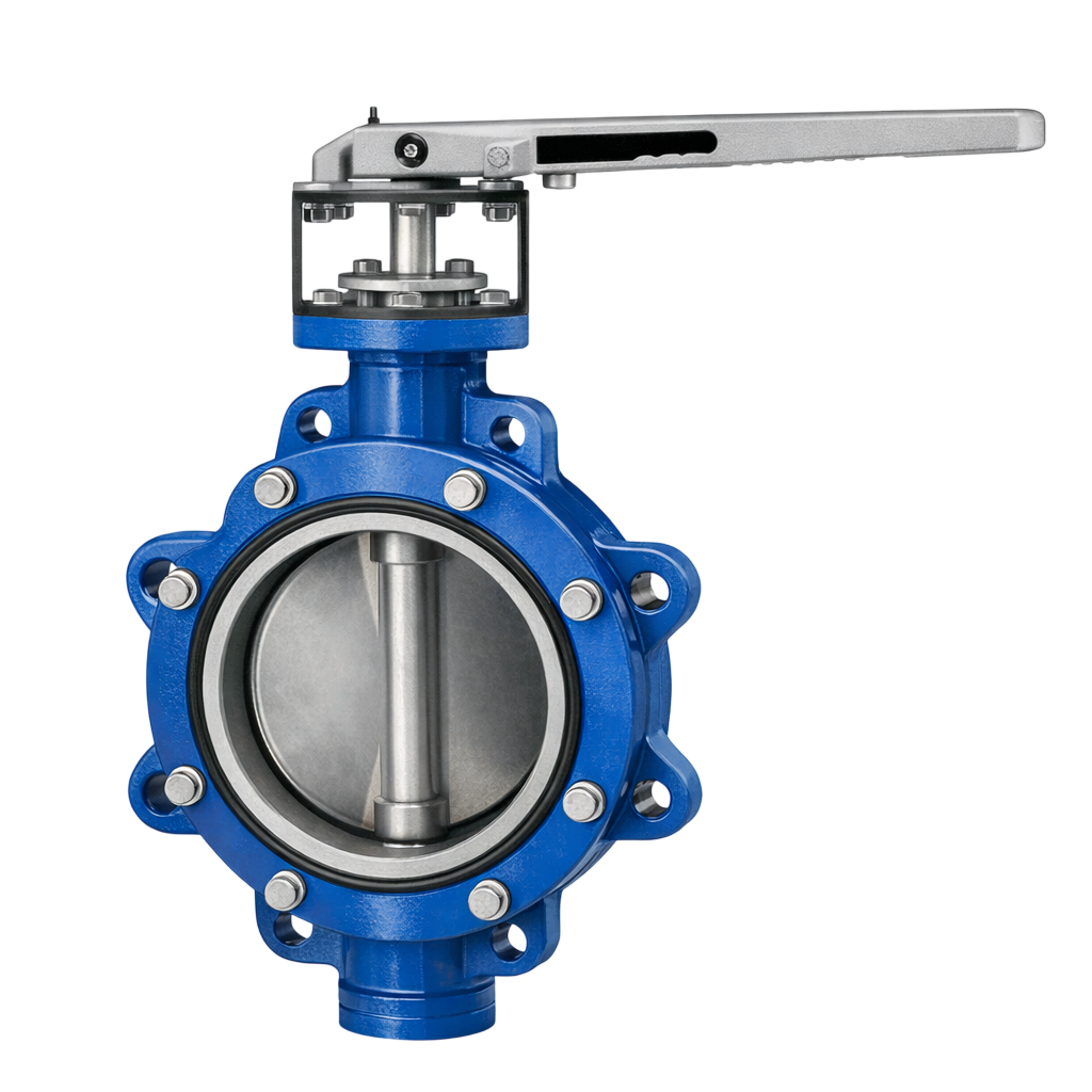 Затвор поворотный дисковый межфланцевый с двойным эксцентриситетом ИНТЕРАРМ Ду 150 Ру 16, корпус - углеродистая сталь WCB, диск - углеродистая сталь WCB, седло - PTFE купить с доставкой по РФ