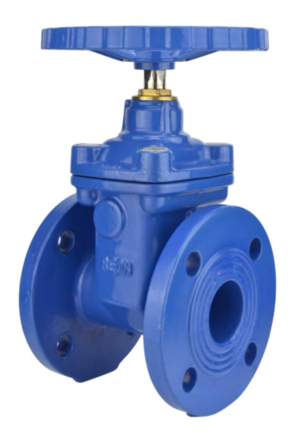 Задвижка с обрезиненным клином REON тип RSV04-T DN300 PN10/16 GGG50/GGG50/EPDM, Ф/Ф, штурвал