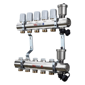 Коллекторный блок Valtec латунный c термостатическими и балансировочными клапанами VTC.594.EMNX.0611
